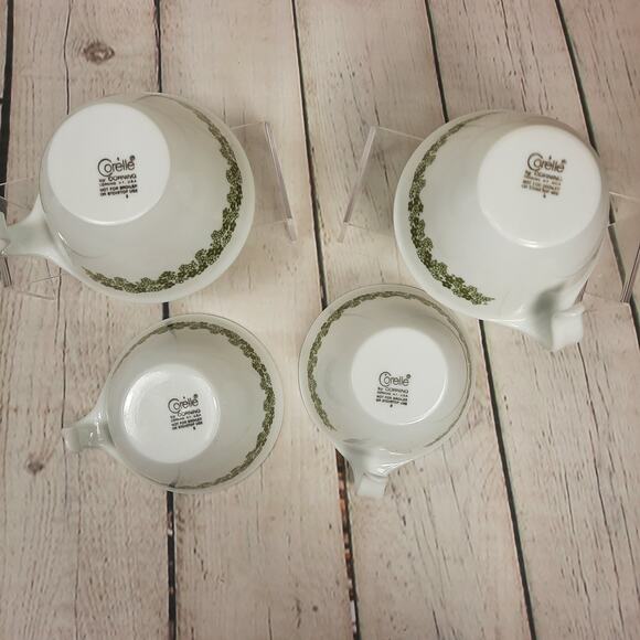 4 Corning‎ Corelle Crazy Daisy Spring Blossom Coffee Teacups Open Hooked Handle - Picture 5 of 6